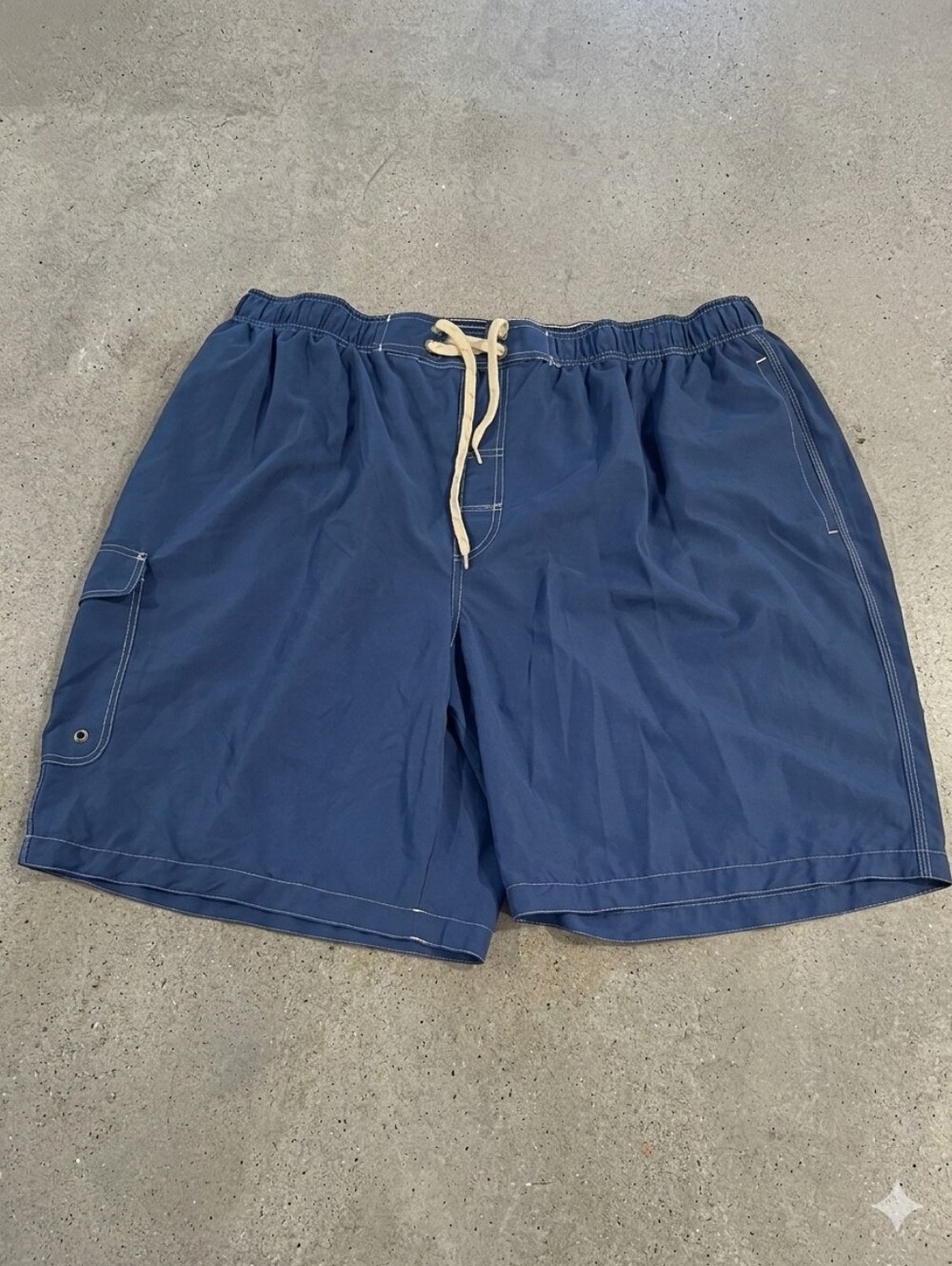 St. John's Bay Navy Blue Swim Board Shorts with Drawstring Sz 4XL
